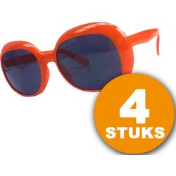 Oranje Feestbril | 4 stuks Oranje Bril Partybril 